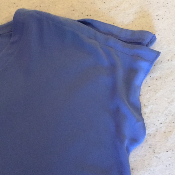 NWT - LOFT Blue Mixed Media Top, Size LP - Picture 4 of 10